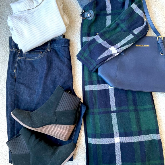 Ann Klein plaid long sweater - Picture 1 of 9